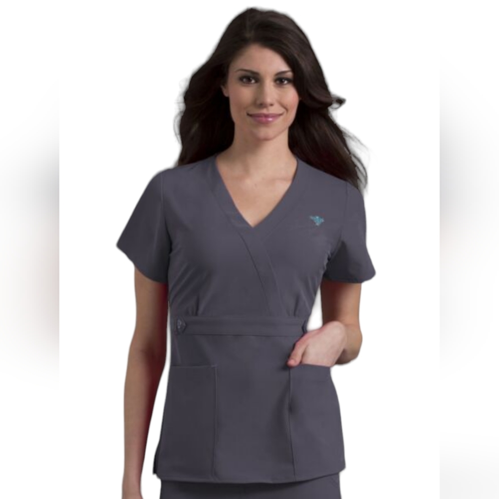 Women's Med Couture Gold Scrub Top Size M
